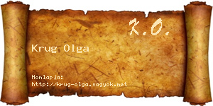Krug Olga névjegykártya